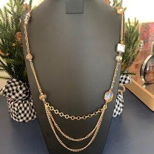 Ali Khan New York, Princess Cut Faux Gem & Crystal Beaded Necklace